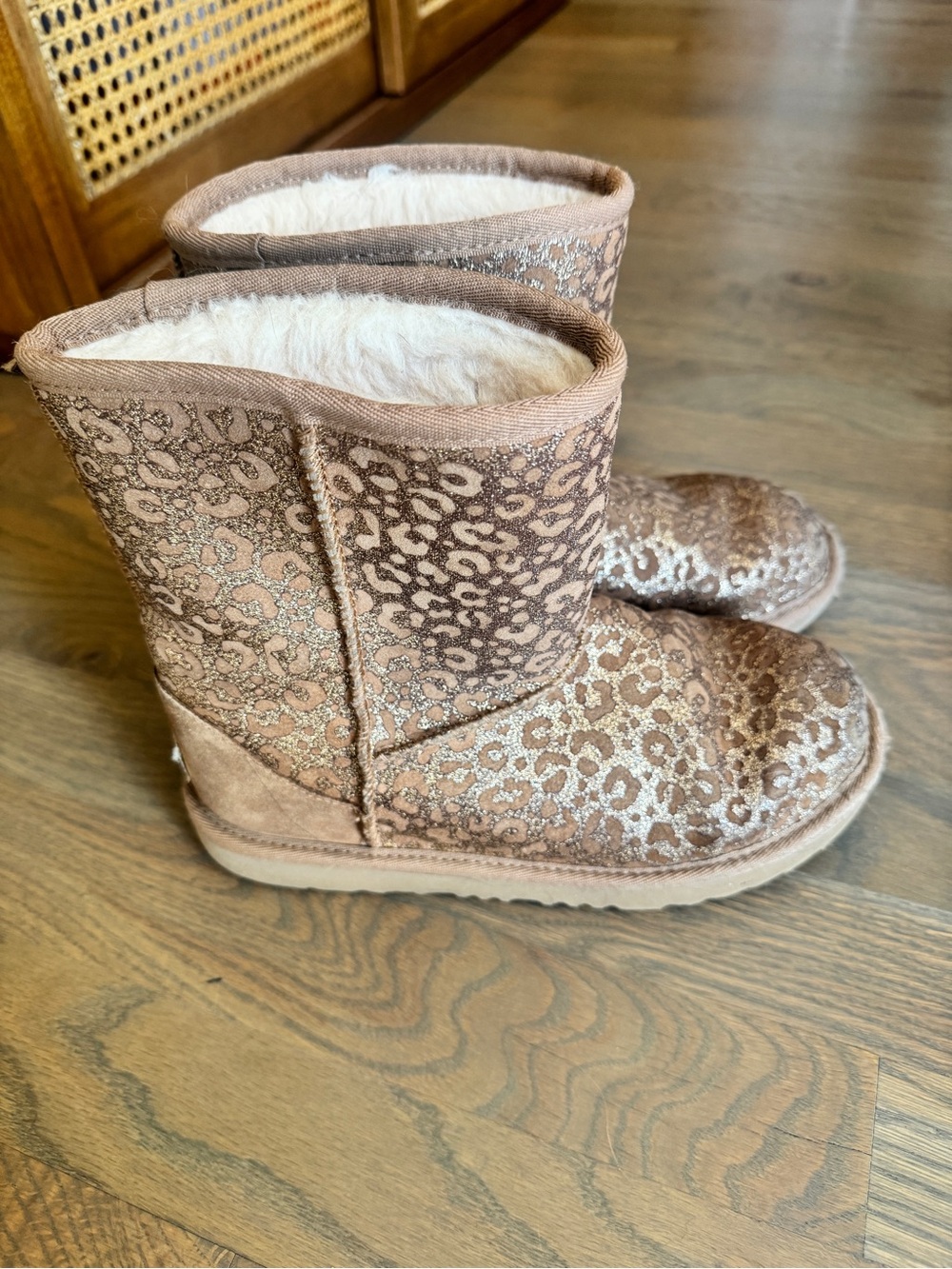 UGG’s Classic Glitter Leopard Boots